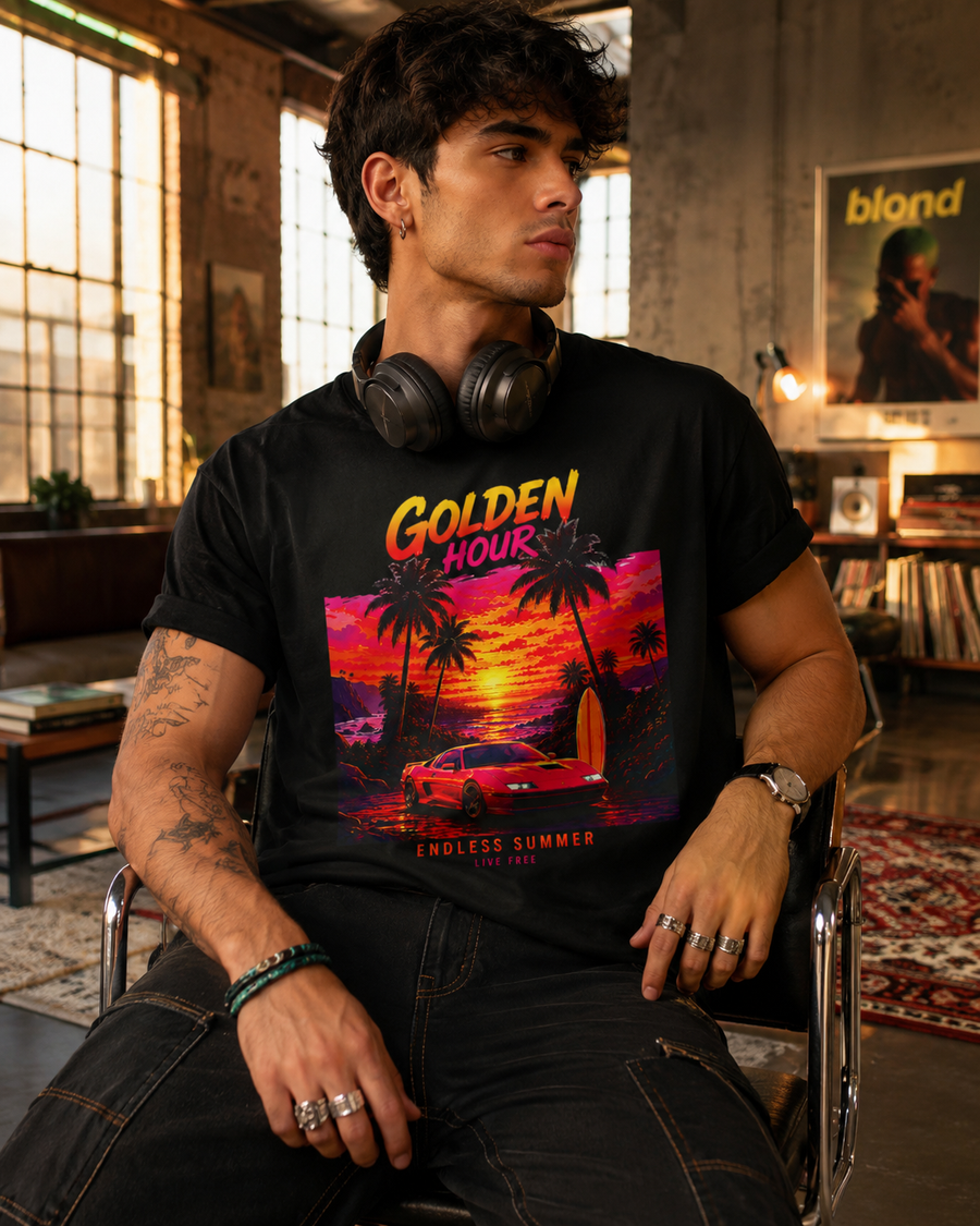 Golden Hour Graphic Sueded T-Shirt