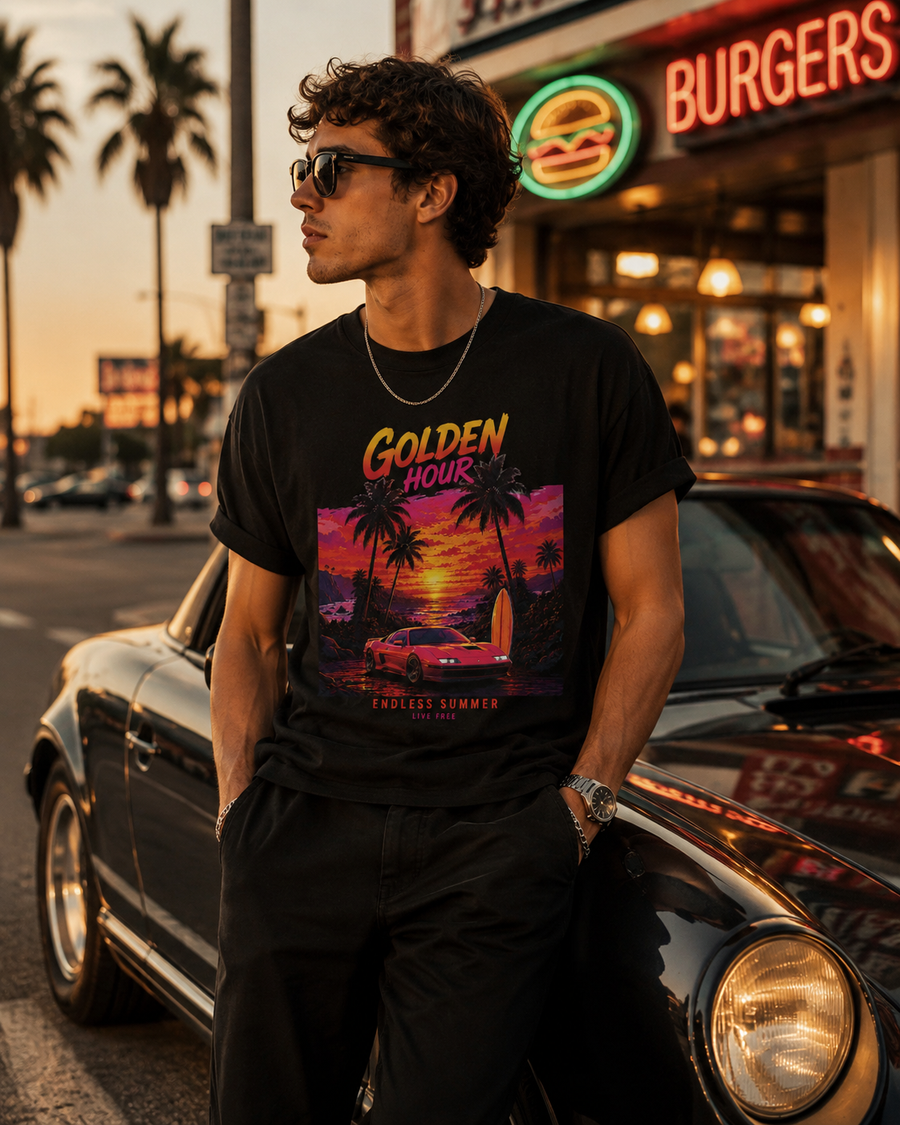 Golden Hour Graphic Sueded T-Shirt
