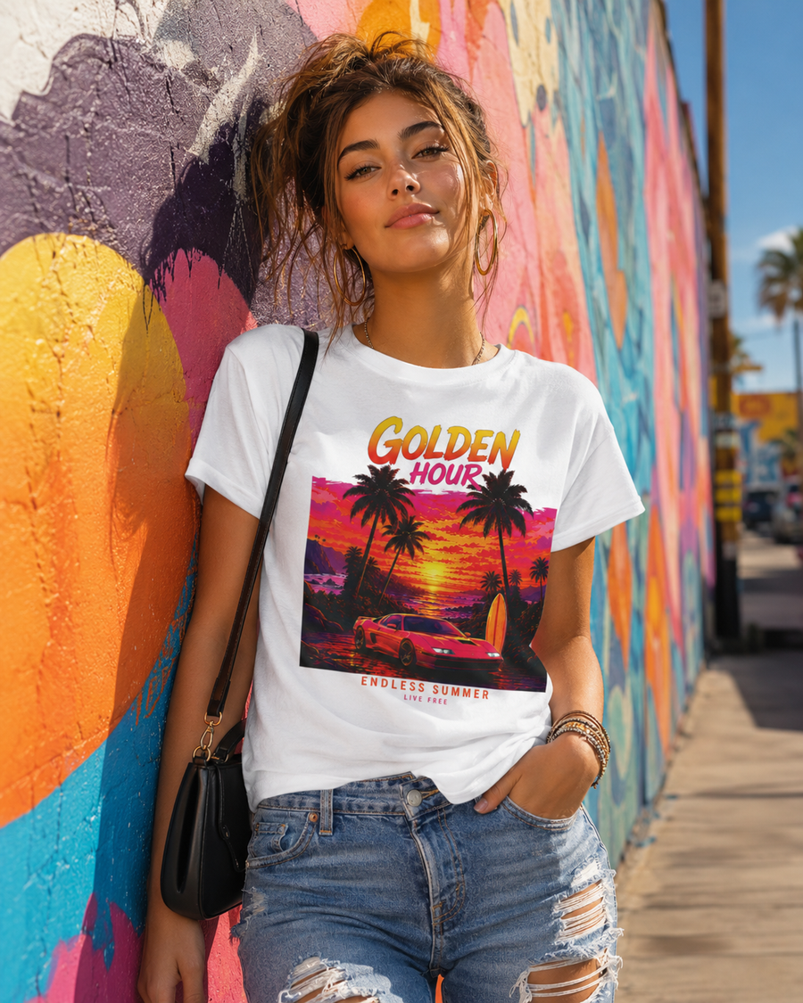 Golden Hour Graphic Sueded T-Shirt