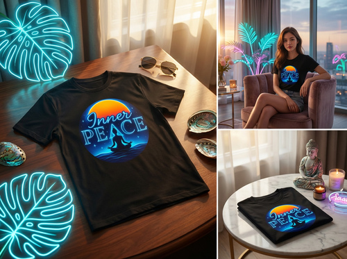 Inner Peace Yoga T‑Shirt — Meditation Sun Graphic Unisex Tee